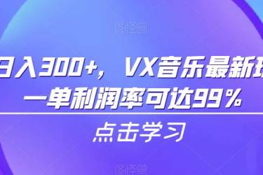 一天日入300 ，VX音乐最新玩法，一单利润率可达99%【揭秘】
