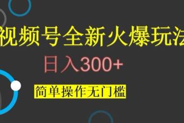 视频号最新爆火玩法，日入300 ，简单操作无门槛【揭秘】