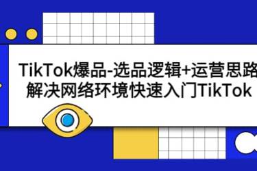 TikTok爆品-选品逻辑 运营思路：解决网络环境快速入门TikTok