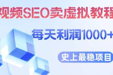 视频SEO出售虚拟产品每天稳定2-5单利润1000 史上最稳定私域变现项目【揭秘】